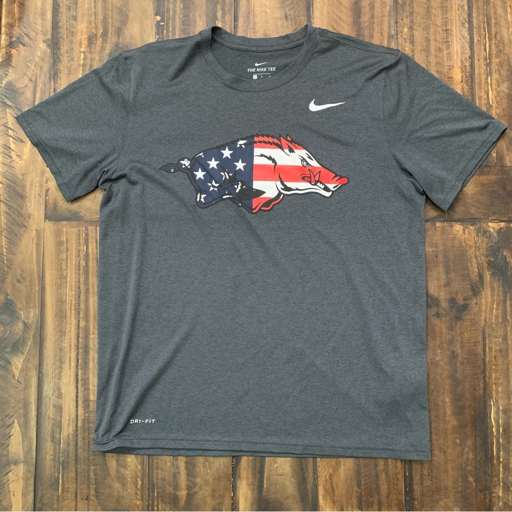 Nike American Flag Arkansas Logo Dri-Fit T-Shirt